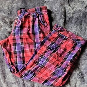 Victoria's Secret Red and Purple Plaid Pajama Pants